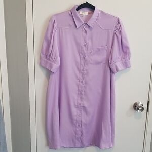 Umgee Lavender Button-Up Dress